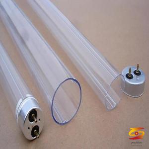 What is the fire rating range of PC covers for LED tubes?
